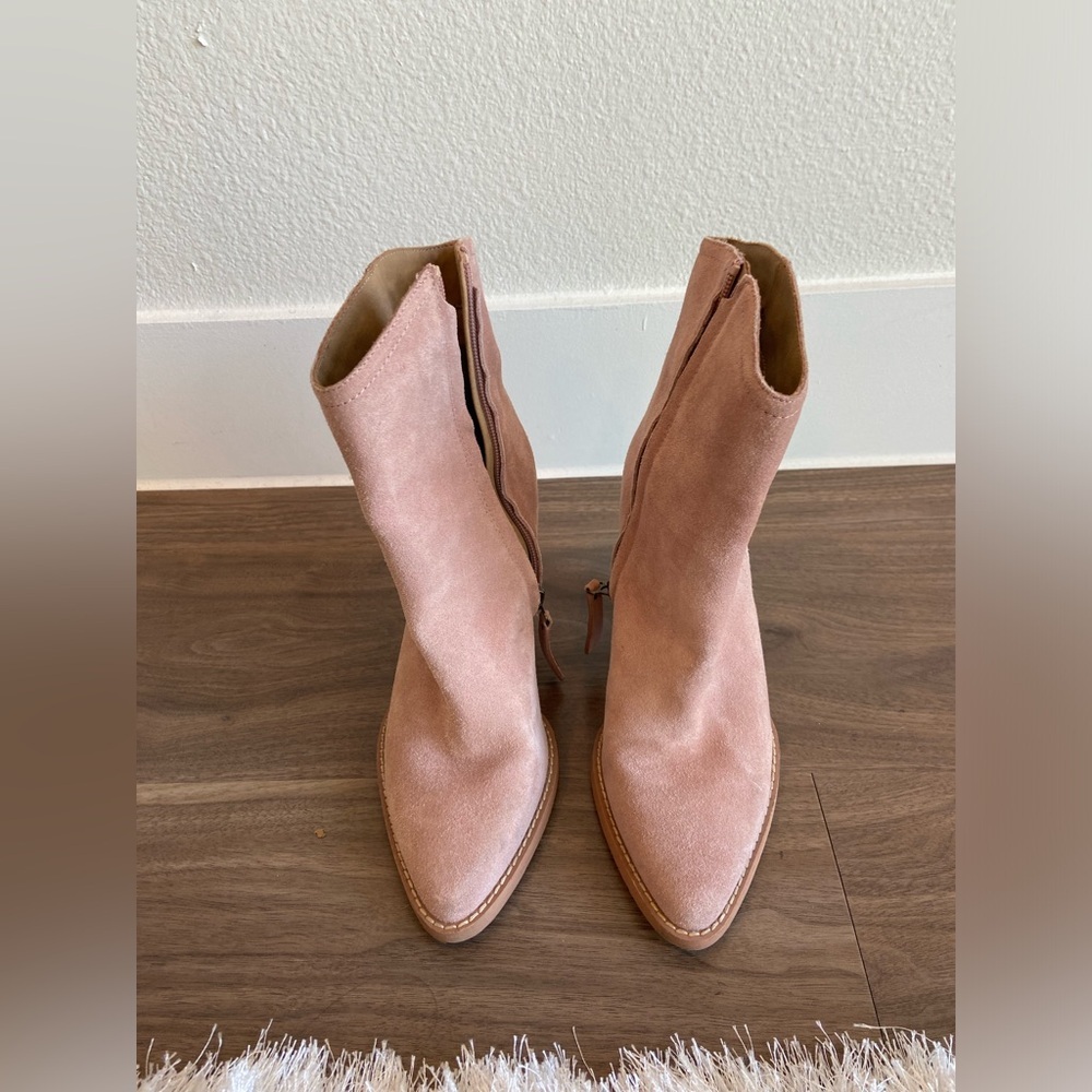 Nougat Pink Suede Women's Boots - Picture 2 of 8